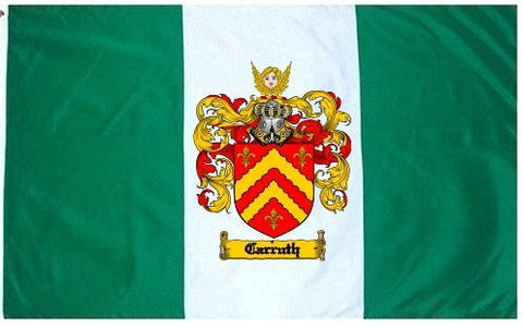 Carruth family crest coat of arms flag