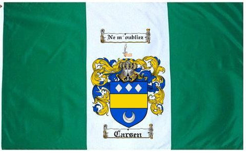 Carsen family crest coat of arms flag