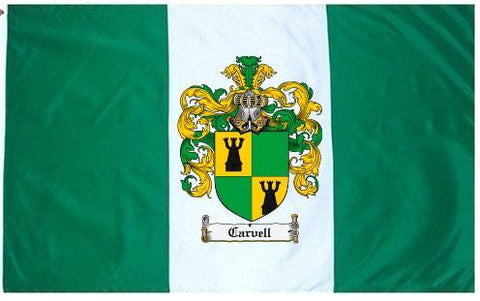 Carvell family crest coat of arms flag