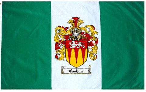 Cashon family crest coat of arms flag