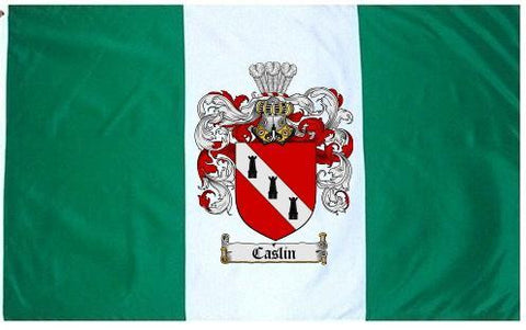 Caslin family crest coat of arms flag