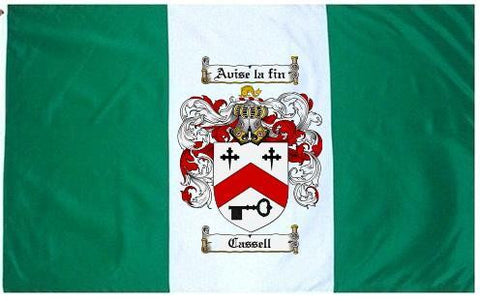 Cassell family crest coat of arms flag