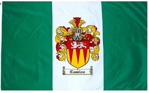 Cassion family crest coat of arms flag