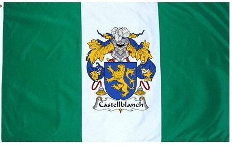 Castellblanch family crest coat of arms flag