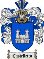 Castelletto coat of arms family crest download