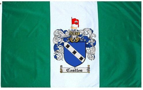 Castles family crest coat of arms flag