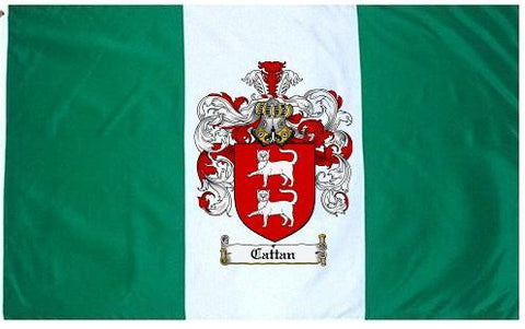 Cattan family crest coat of arms flag