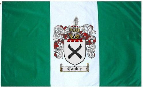 Cauble family crest coat of arms flag