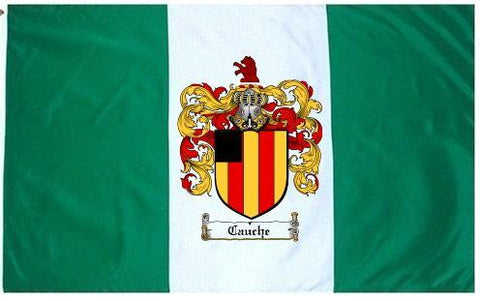 Cauche family crest coat of arms flag