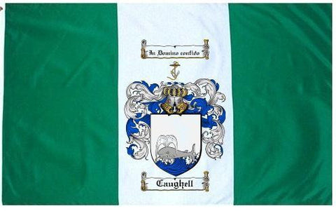 Caughell family crest coat of arms flag