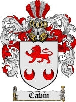 Cavin family crest coat of arms emailed to you within 24 hours – Family ...