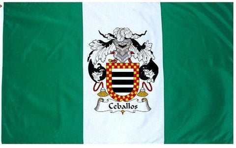 Ceballos family crest coat of arms flag