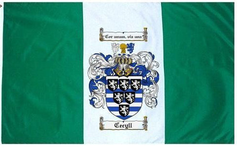 Cecyll family crest coat of arms flag