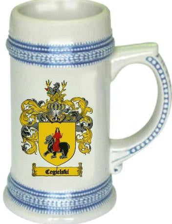 Cegielski family crest stein coat of arms tankard mug