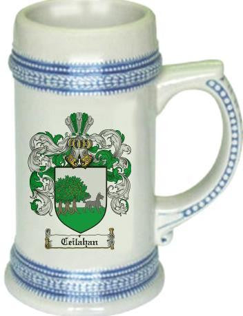 Ceilahan family crest stein coat of arms tankard mug