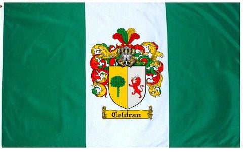 Celdran family crest coat of arms flag