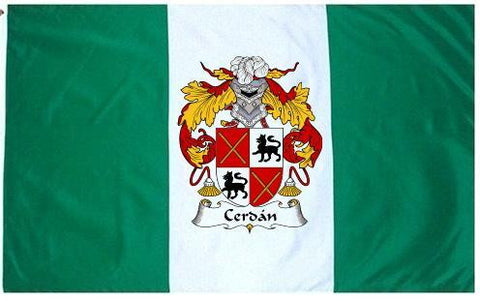 Cerdan family crest coat of arms flag