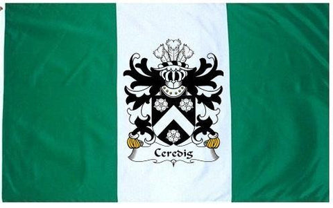 Ceredig family crest coat of arms flag