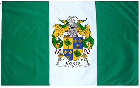 Cerezo family crest coat of arms flag