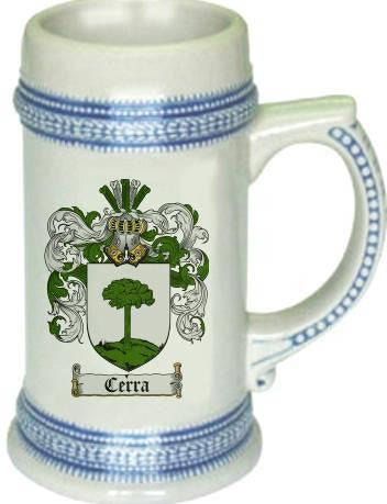 Cerra family crest stein coat of arms tankard mug