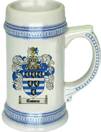 Cessna family crest stein coat of arms tankard mug