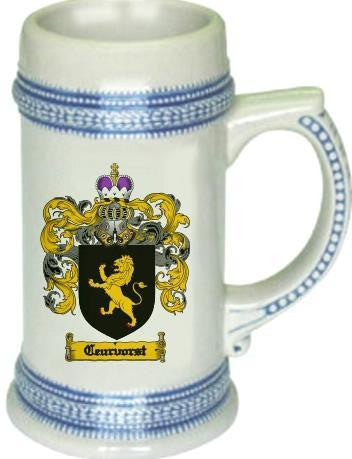 Ceurvorst family crest stein coat of arms tankard mug