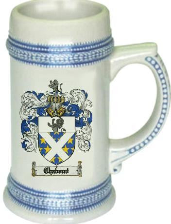 Chaboud family crest stein coat of arms tankard mug
