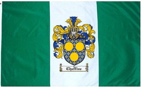 Chaffine family crest coat of arms flag