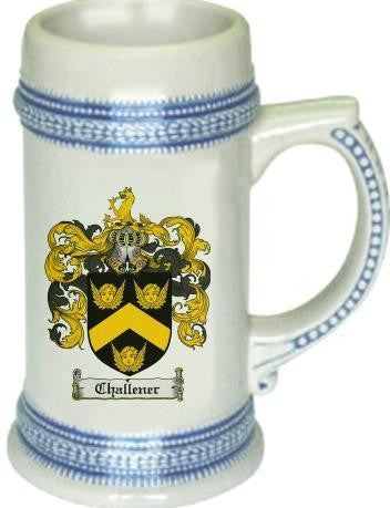 Challener family crest stein coat of arms tankard mug