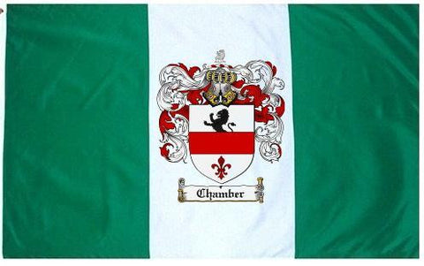 Chamber family crest coat of arms flag