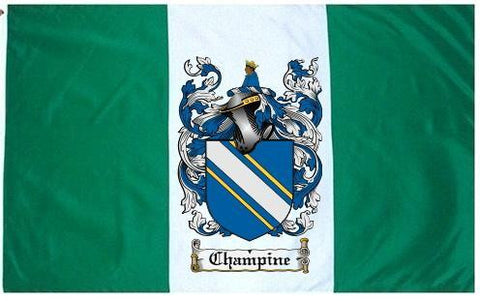 Champine family crest coat of arms flag