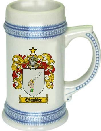 Chandlee family crest stein coat of arms tankard mug