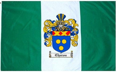 Charon family crest coat of arms flag