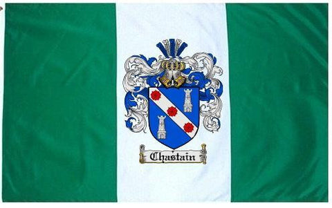 Chastain family crest coat of arms flag