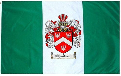 Chasteen family crest coat of arms flag