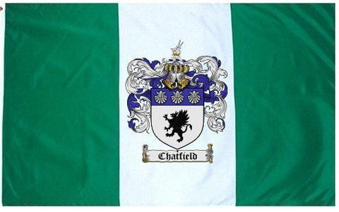 Chatfield family crest coat of arms flag