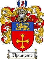 Chaunceur coat of arms family crest download