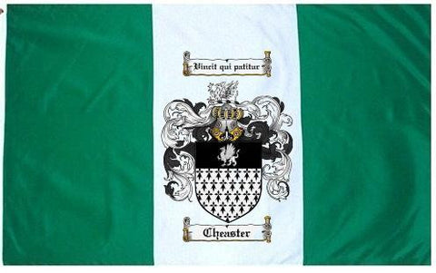 Cheaster family crest coat of arms flag