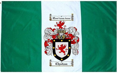Cheetam family crest coat of arms flag