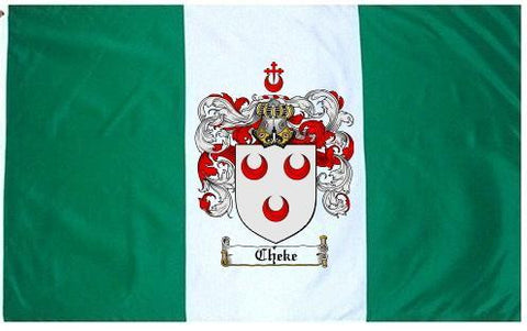 Cheke family crest coat of arms flag