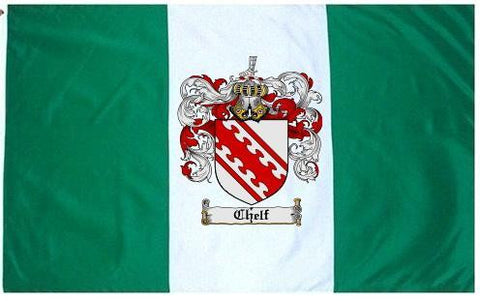 Chelf family crest coat of arms flag