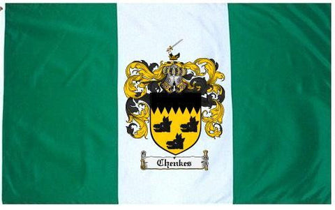 Chenkes family crest coat of arms flag