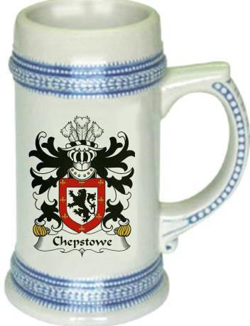 Chepstowe family crest stein coat of arms tankard mug