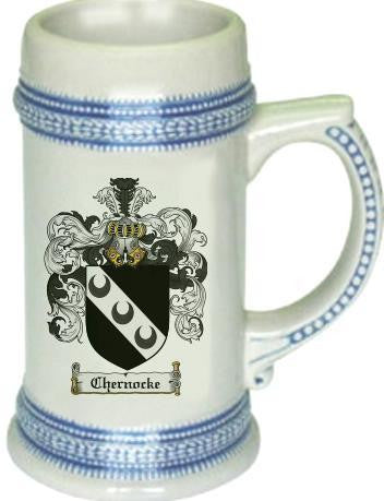 Chernocke family crest stein coat of arms tankard mug
