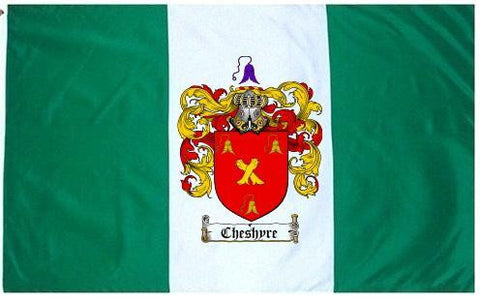 Cheshyre family crest coat of arms flag