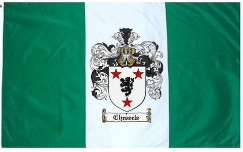 Chessels family crest coat of arms flag