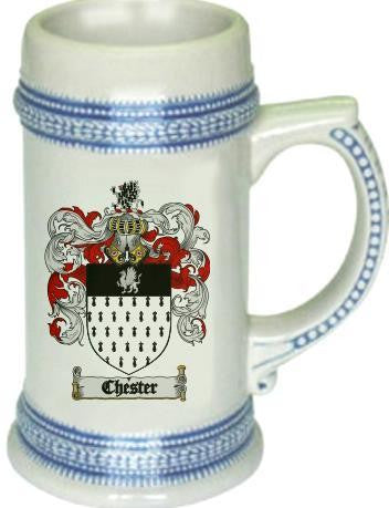 Chester family crest stein coat of arms tankard mug