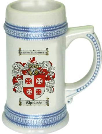 Chetwode family crest stein coat of arms tankard mug