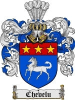 Chevelu coat of arms family crest download
