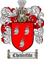 Chevrefils coat of arms family crest download